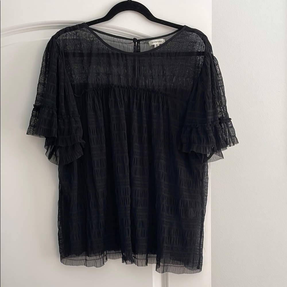 Black Sheer Lace Top